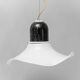 Vintage glass and metal pendant lamp – 1970s modernism