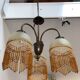 Brass and glass chandelier