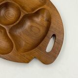 Solid teak aperitif dish