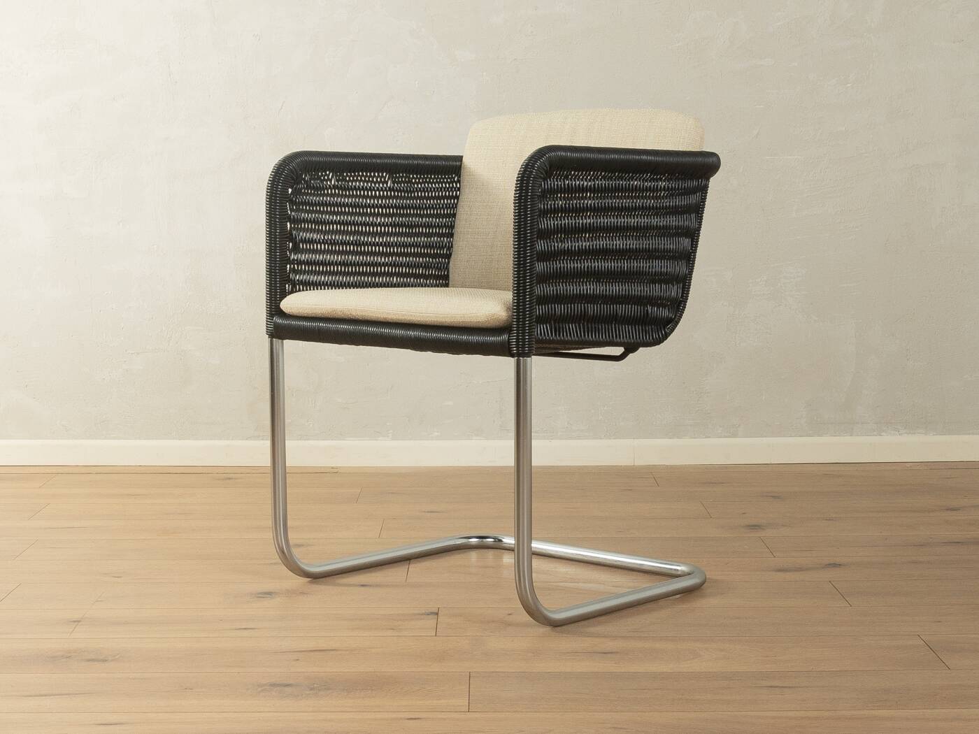 D44 cantilever chair by Tecta, 1980s, black mesh, chrome frame