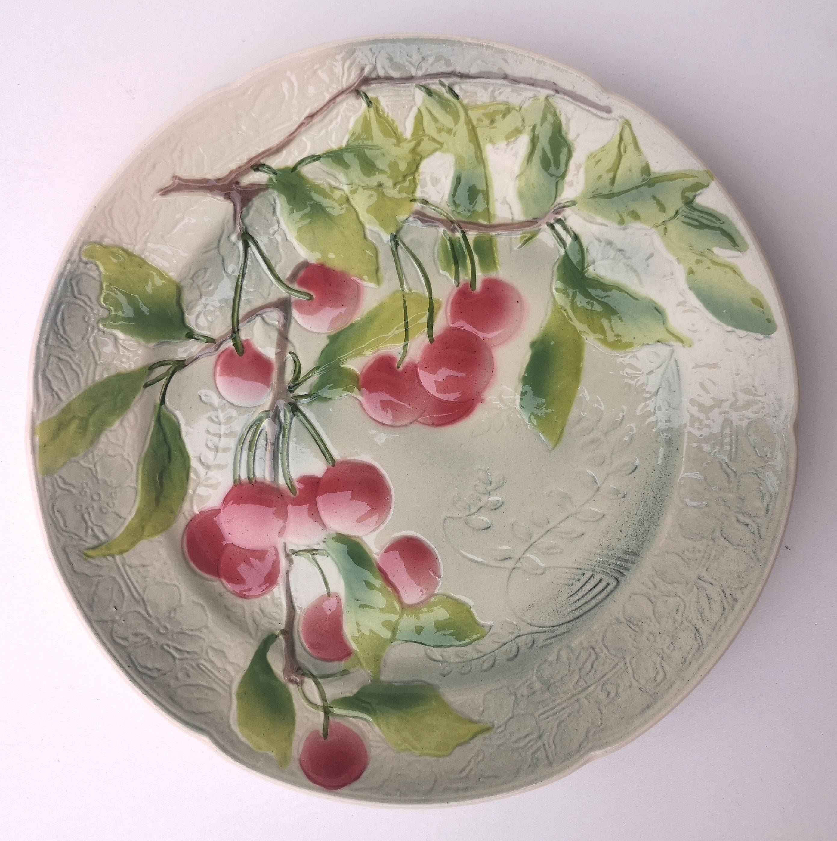 Old barbotine plate, St Clément factory