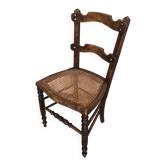 Carved Wood Chair & Vintage Cane Seat #A306
