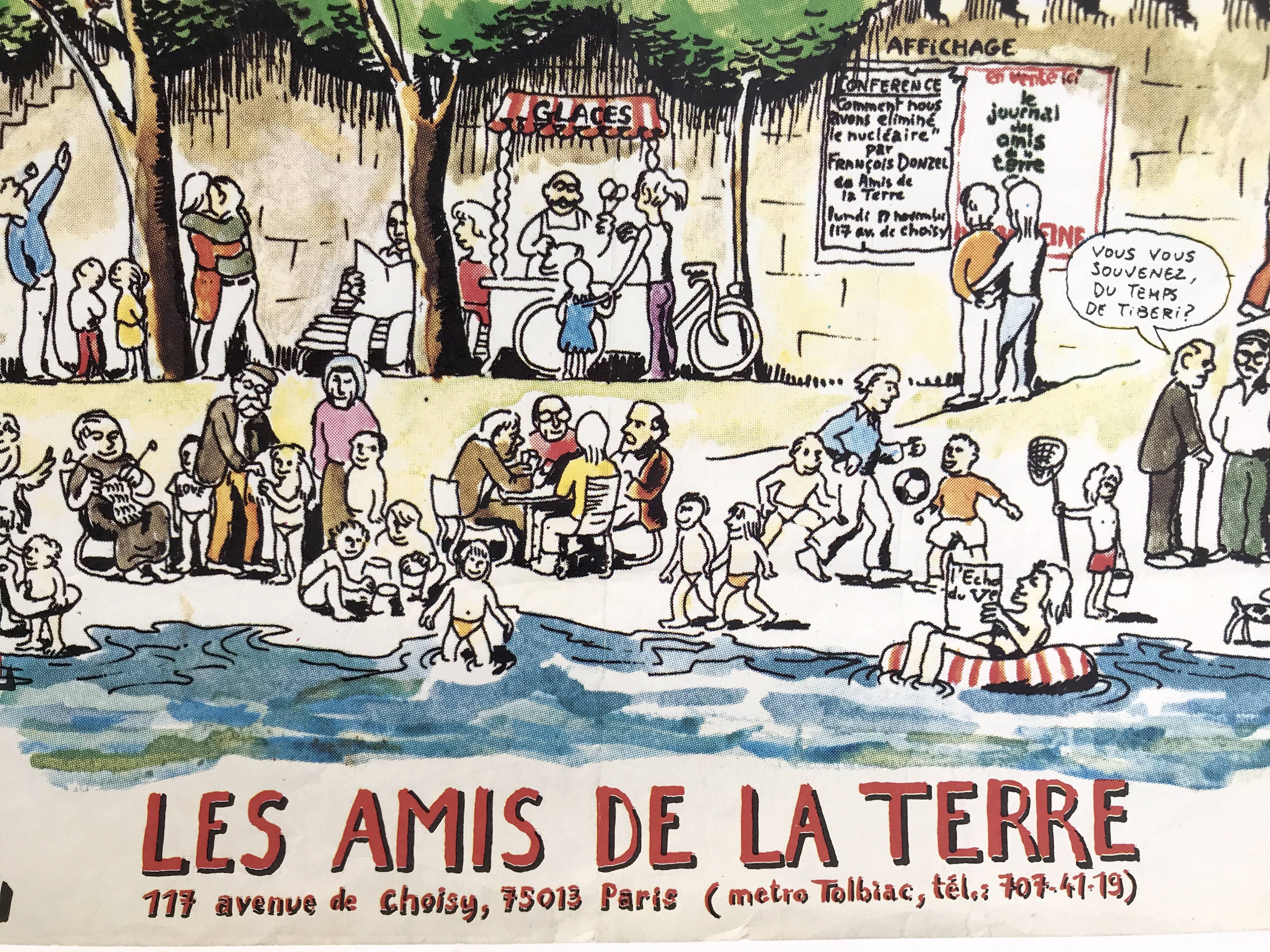 Poster of ecologist candidates René DUMONT / Brice LALONDE with Friends of the Earth in Paris 1976