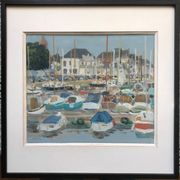 Gouache d’Henri REITER (né en 1938).Port normand.