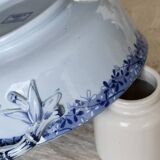 Antique U&C Sarreguemines earthenware salad bowl - Mimosa model