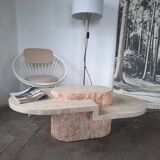 Table basse placage de travertin Magnussen Ponte
