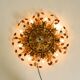 Large gilt Italian ceiling lamp from the 1960s by Banci Firenze with 9 sock