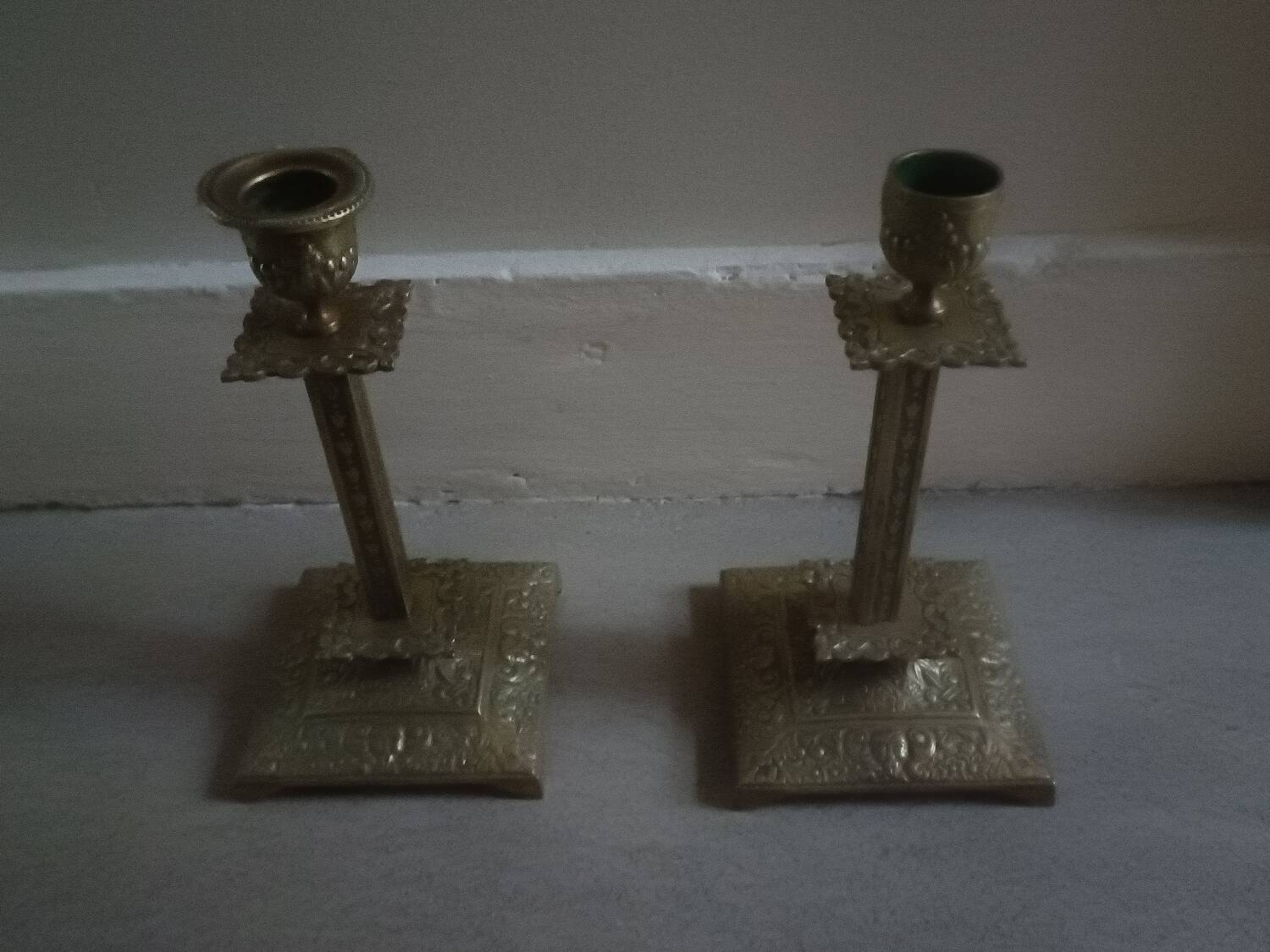 Paire de bougeoirs anciens XIXème