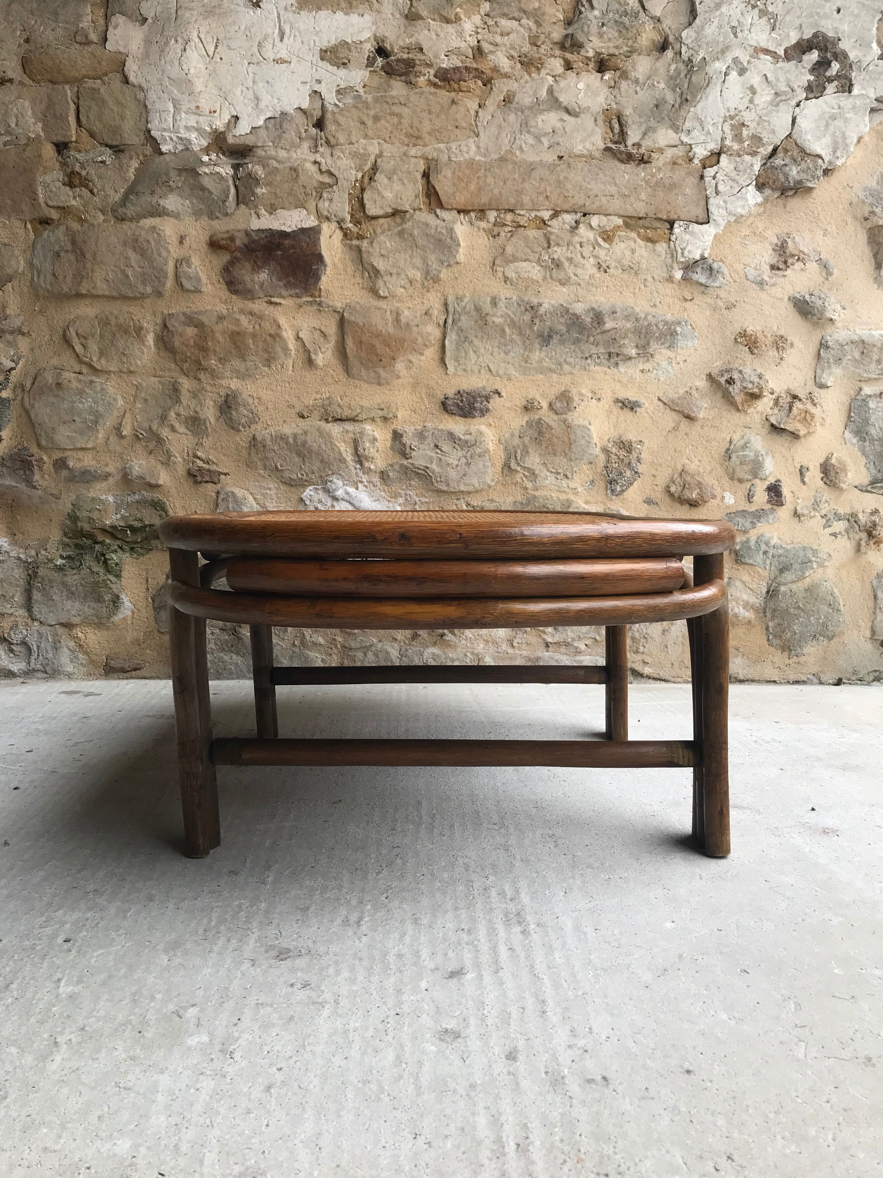 Oval rattan coffee table