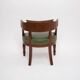 Louis Philippe gondola office chair green leather and wood