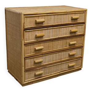 commode en rotin à 5