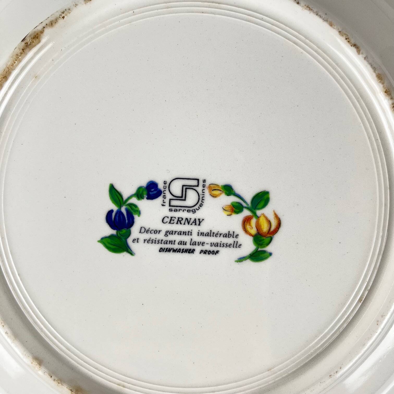 Large deep dish Sarreguemines Cernay, 1970/80