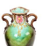 Vases Art Nouveau Barbotine Majolique Français Faïence Antique 19cm