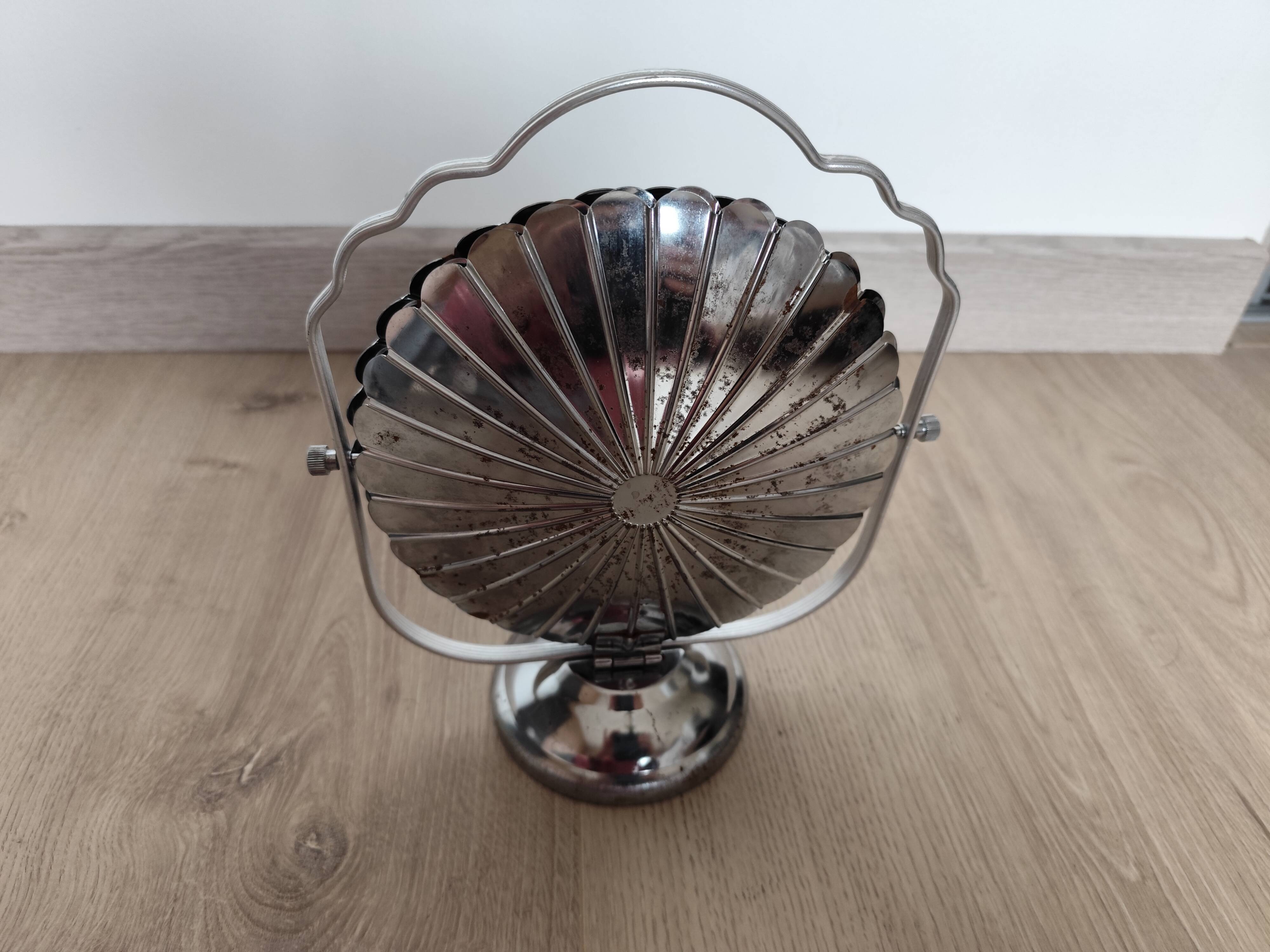 Vintage chrome-plated metal display stand for appetizers and petits fours
