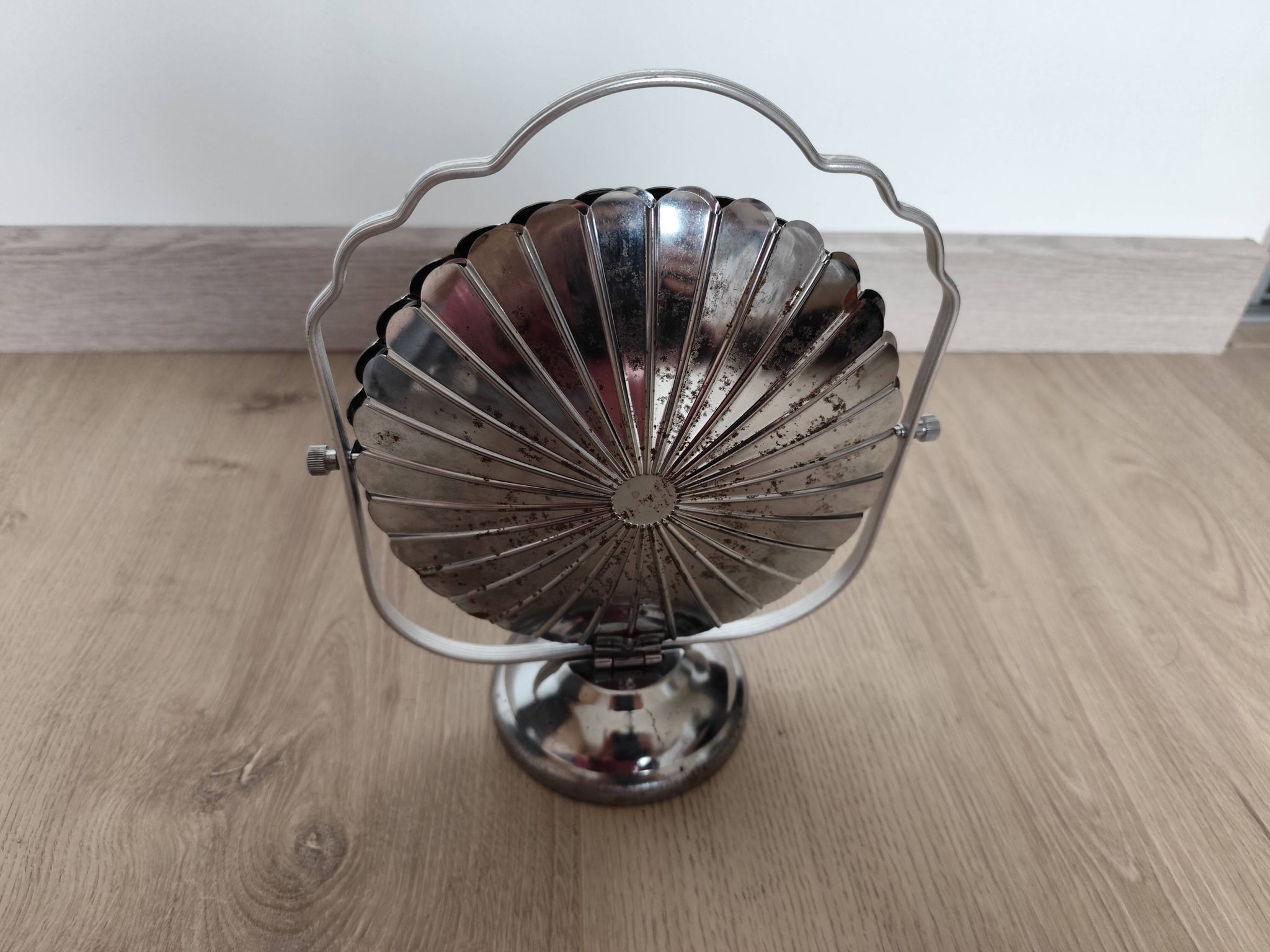 Vintage chrome-plated metal display stand for appetizers and petits fours