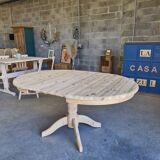 Round table in solid pine – sandblasted – with extension