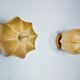 Paire d'appliques "cocoon", résine et pin, italie, 1970