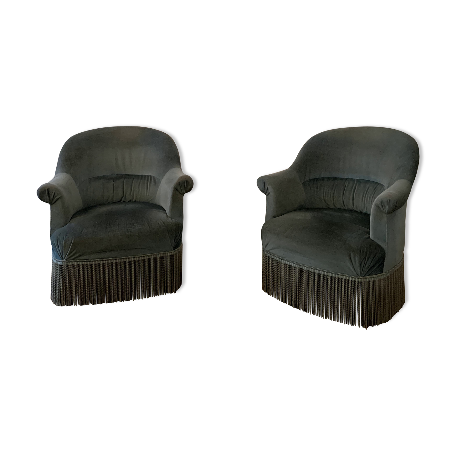 Duo de fauteuils crapauds
