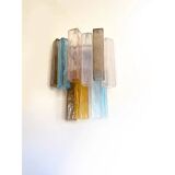 Lot de 4 Appliques Murales Multicolores "Carrées" en Verre de Style Murano