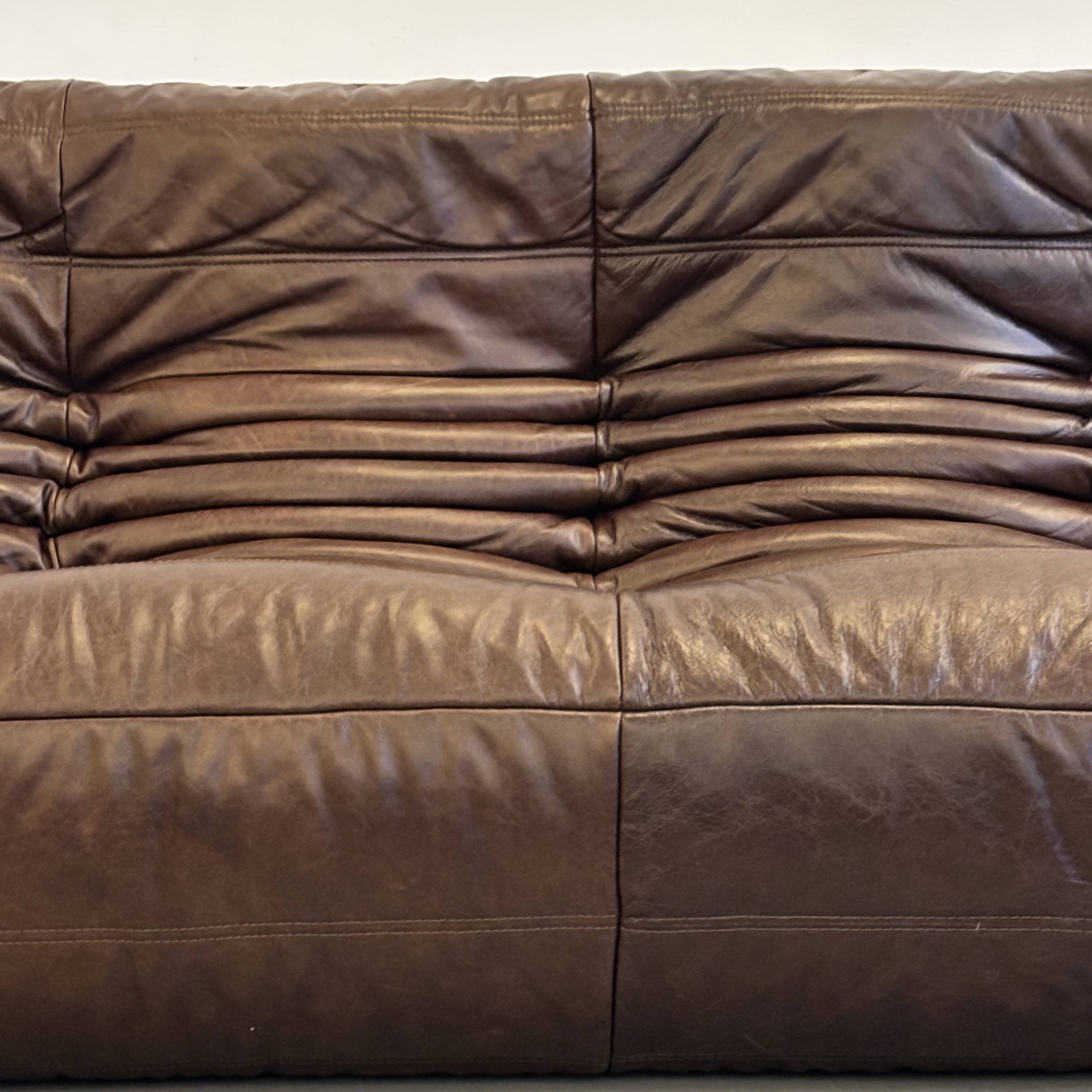 Togo 3-seater leather chair by Michel Ducaroy