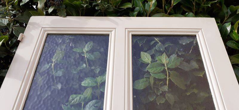 Communication door 1 translucent glass H233.5xL84.5cm old 20th century