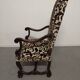 Pair of ceremonial armchairs in blackened oak, France late 18th century.