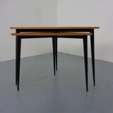 Mid-Century Triangular Birch Side Tables, 1960s, Set of 2