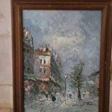 HST “Busy street in winter” by K. NEIL (20th century)