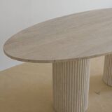 Calypso Oval Dining Table - Natural Travertine
