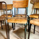 Lot de 6 chaises d’école rénovées 