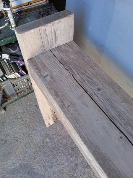 Brutalist console 148 cm old solid wood