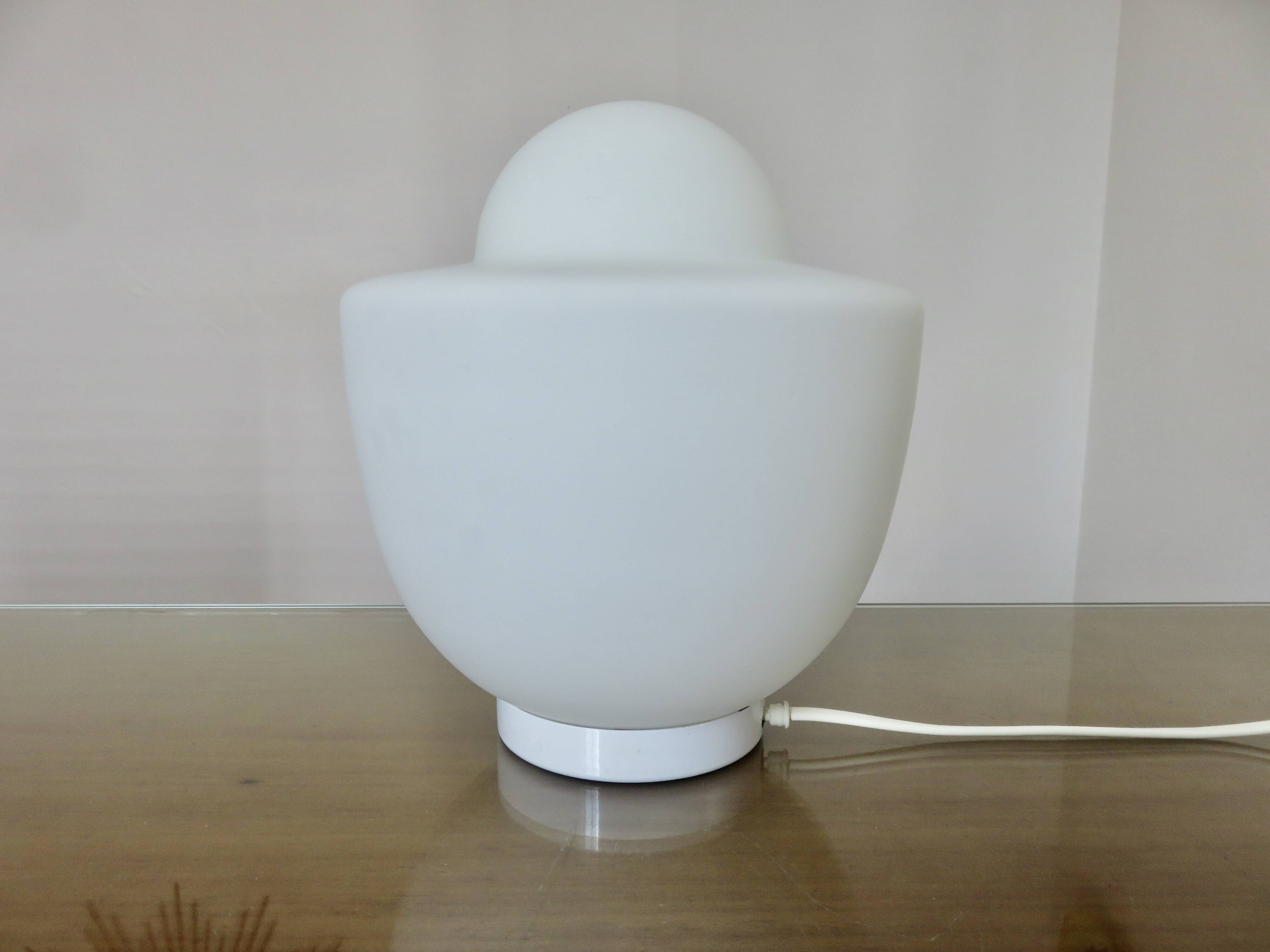 Italian lamp in white opaline, 1970s