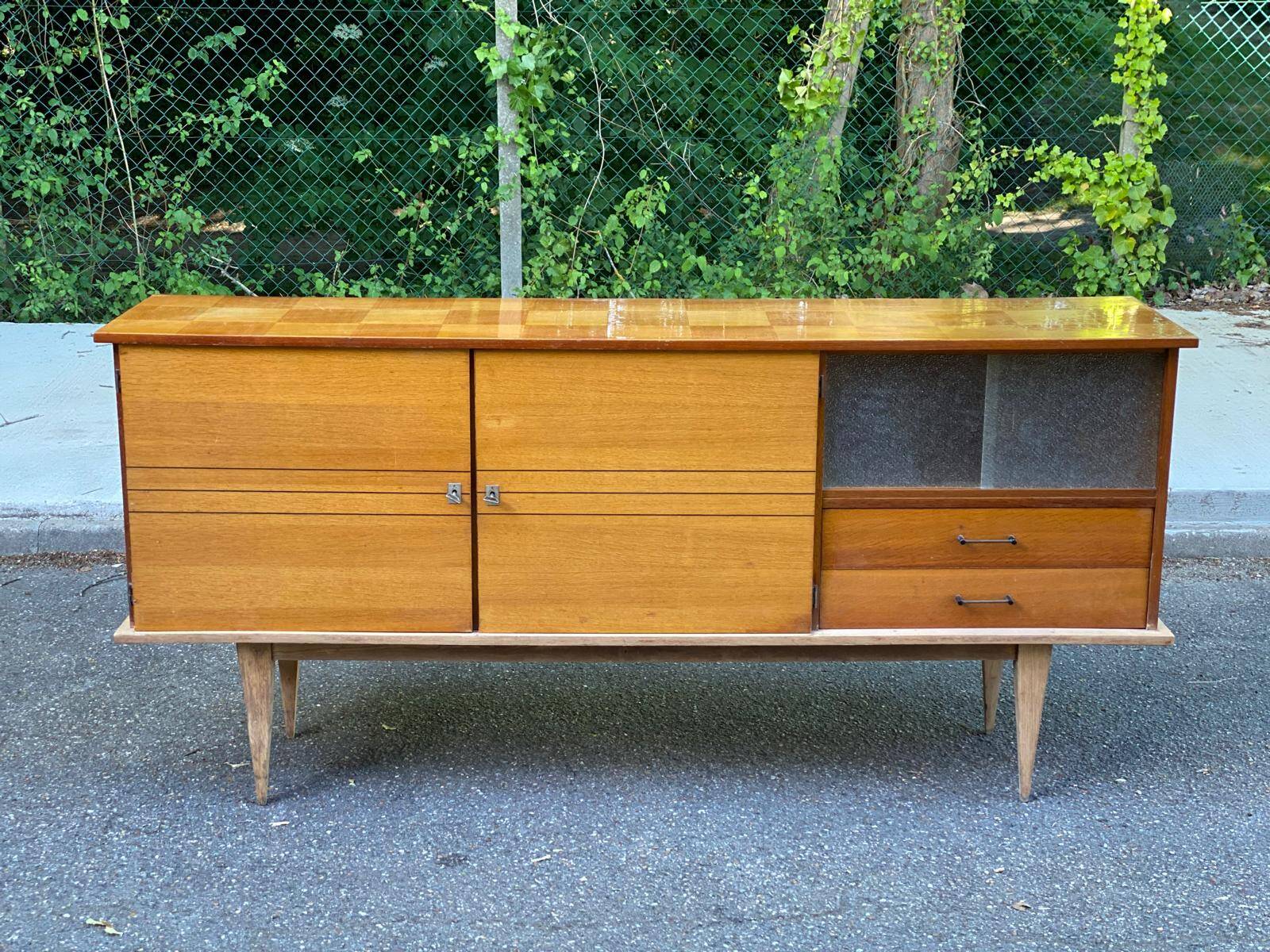 Scandinavian sideboard in solid wood and rosewood 200cm