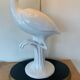 Very large flemish white ceramic lamp 50's italy 97cm with lampshade