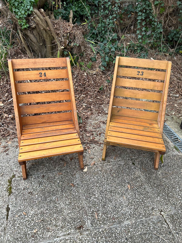 Lot de 2 chaises de plage pliantes
