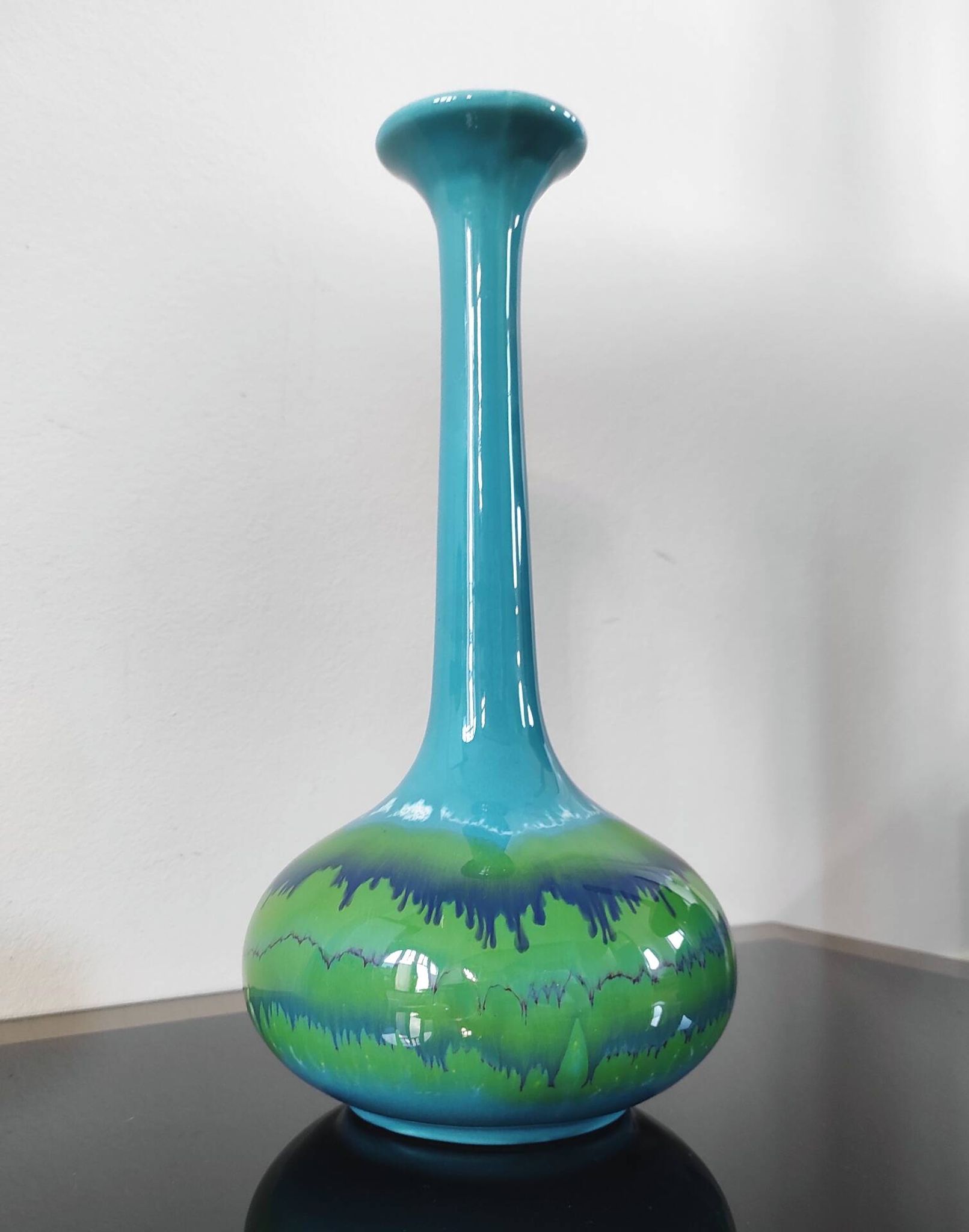 soliflore vintage en céramique émaillée, années 70