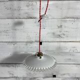 Opaline suspension pleated red cord