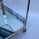Romeo Rega Chrome Bar Cart Drinks Trolley Table Glass Hollywood Regency