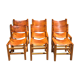 Chaises cuir et bois