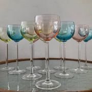 Série de 10 verres à pieds vintage 
