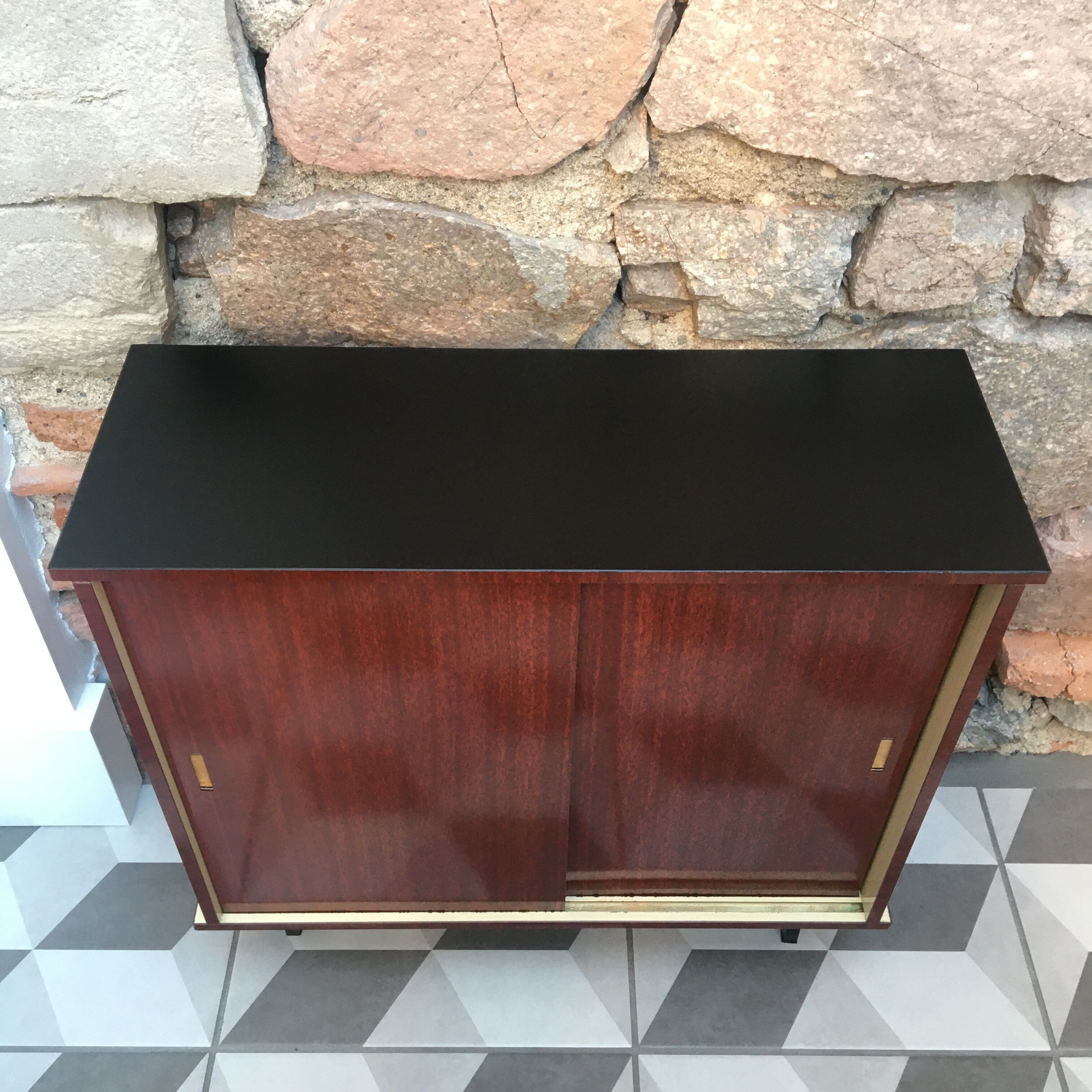 Doll cabinet 50s formica and varnished wood