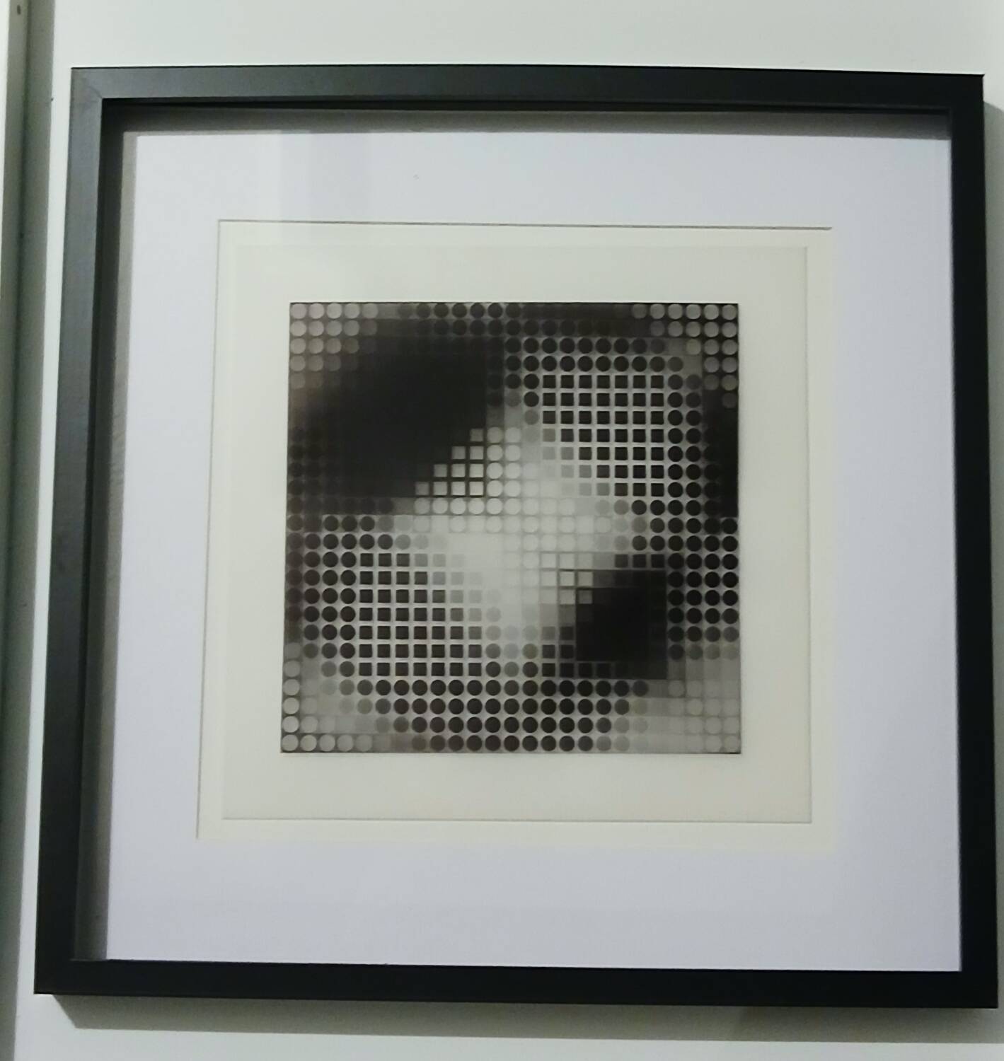 Tableau Vintage Art Optique - Victor Vasarely - Frame 40x40cm
