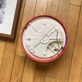 Round glass wall-mounted ceiling light porthole Prisma model Eko red.