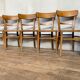 Series Lot of 8 chairs bistro Luterma in light wood Year 1950