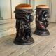 Pair of Nubian stools, polychrome sculptures, Venice circa 1880