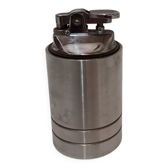 Chrome steel table lighter, vintage 1970s