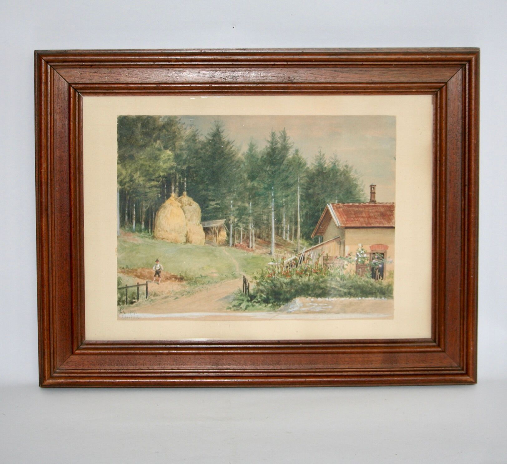 Antique painting Eberbach, 1907