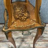 Double-top tea table in marquetry, Napoleon III period, circa 1850-1880