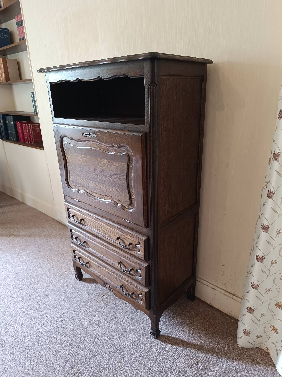 Vintage solid wood bar cabinet