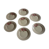 7 plates have dessert badonviller red roses decor